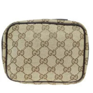 Gucci Pouch Clutch bag GG brown canvas leather